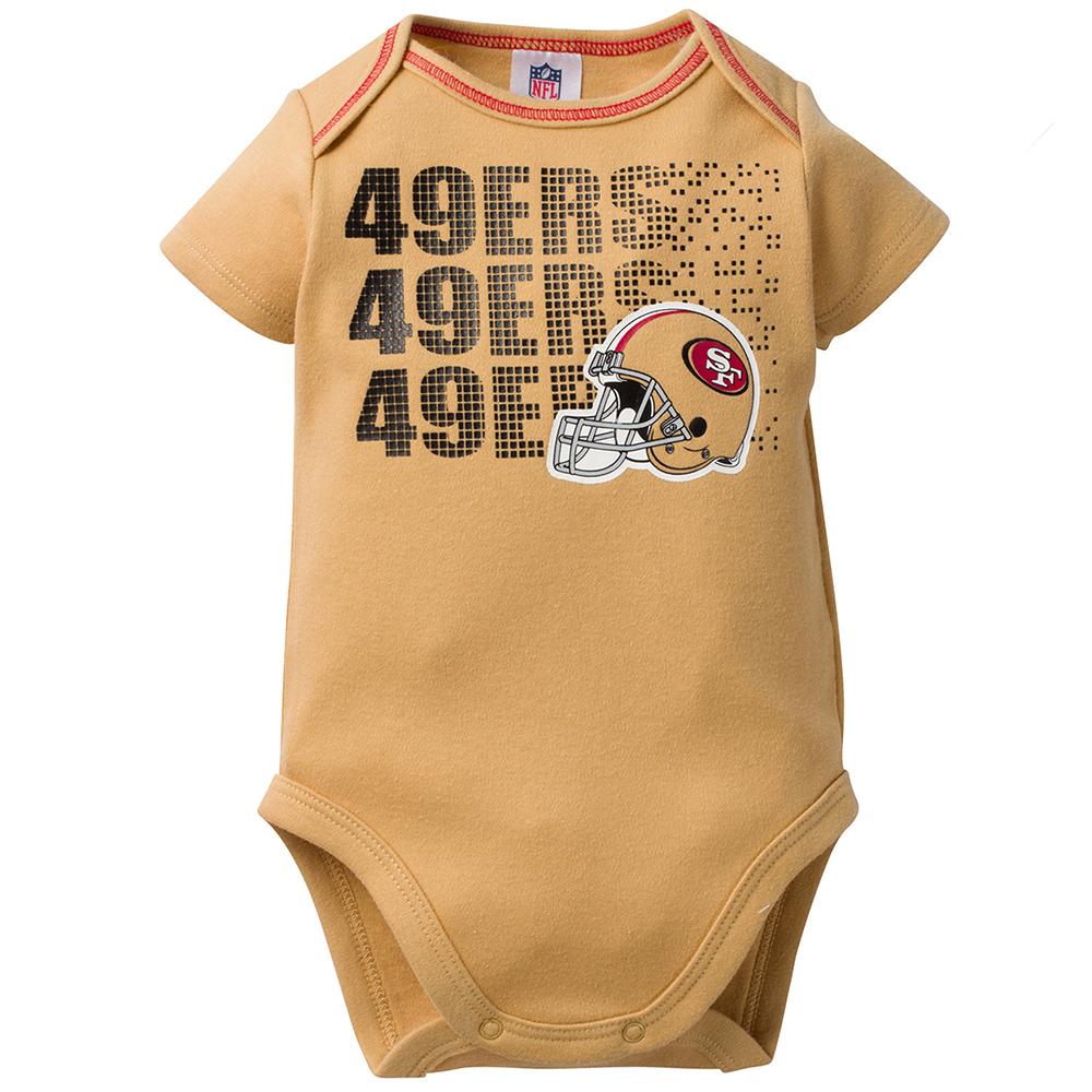 49ers Baby Boy 3-Pack Short Sleeve Bodysuit, view 2