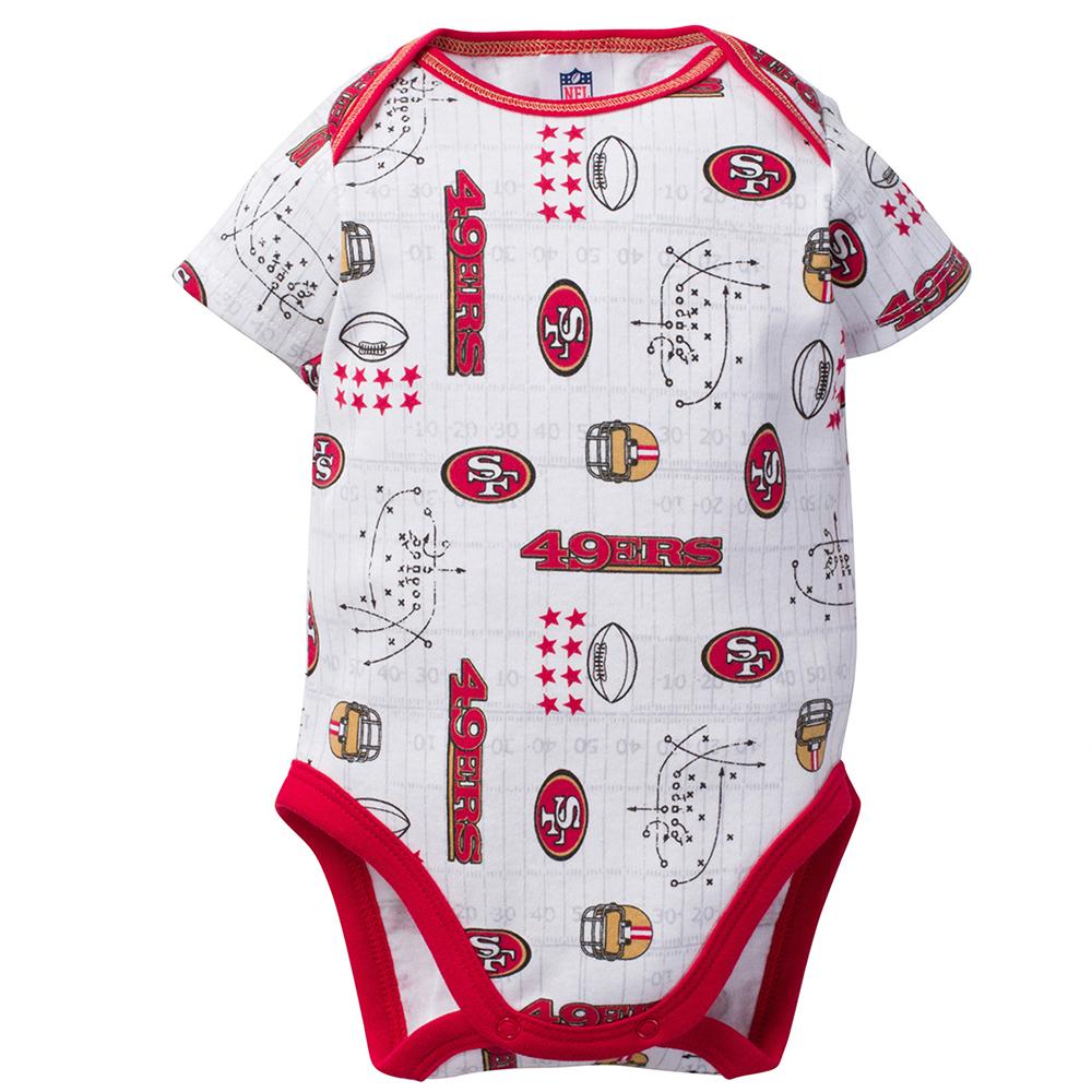 49ers Baby Boy 3-Pack Short Sleeve Bodysuit, view 3
