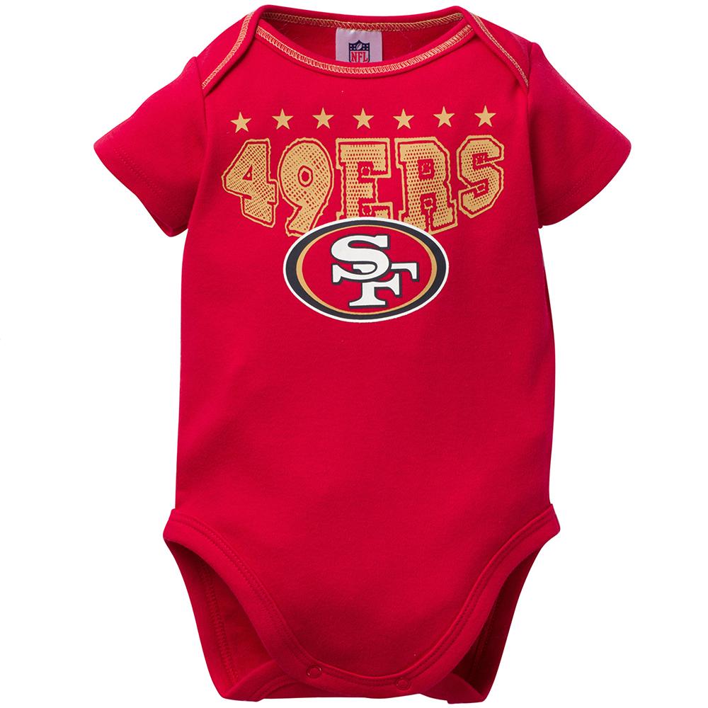 49ers Baby Boy 3-Pack Short Sleeve Bodysuit, view 4