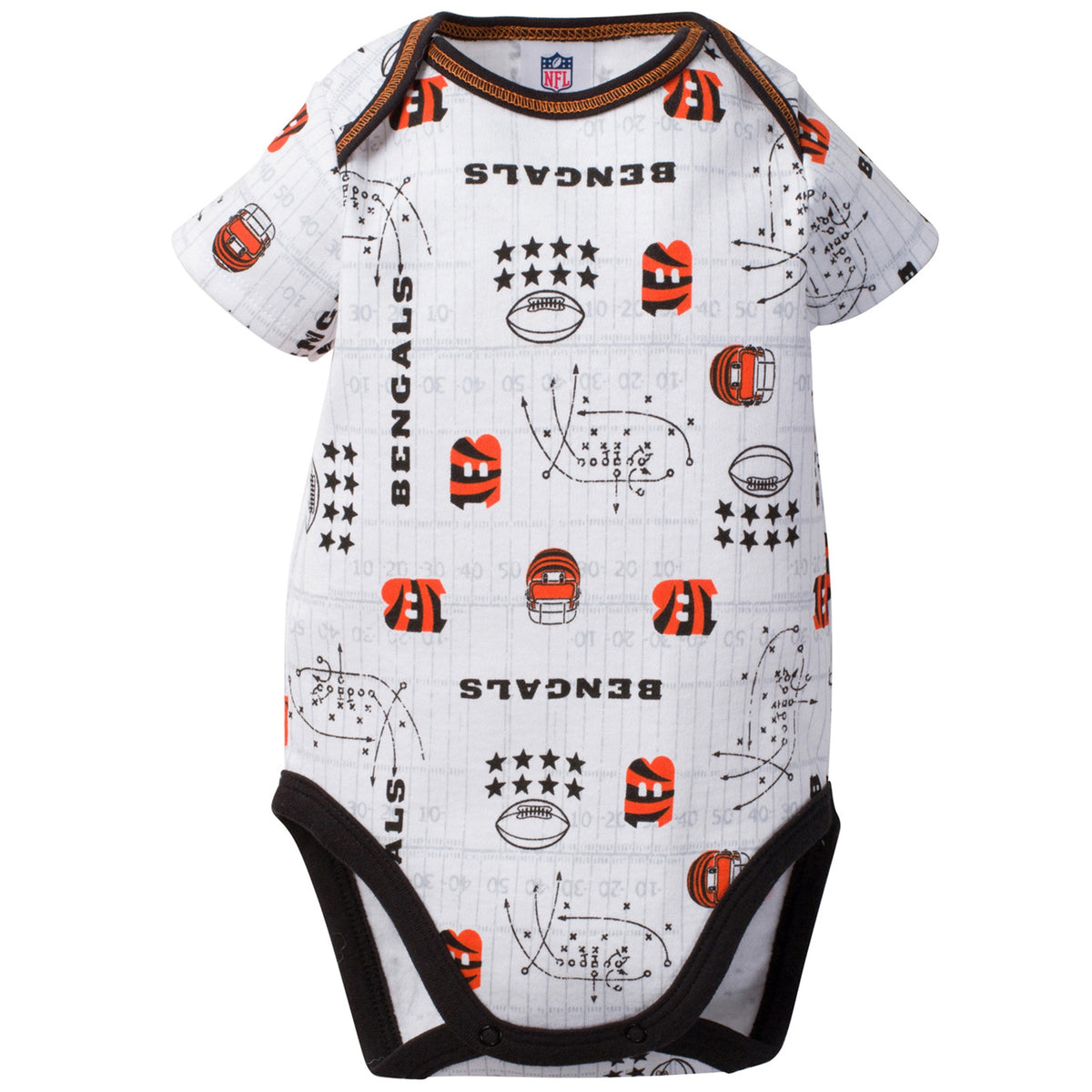 Cincinnati Bengals Baby Boy 3-Pack Short Sleeve Bodysuits, view 5