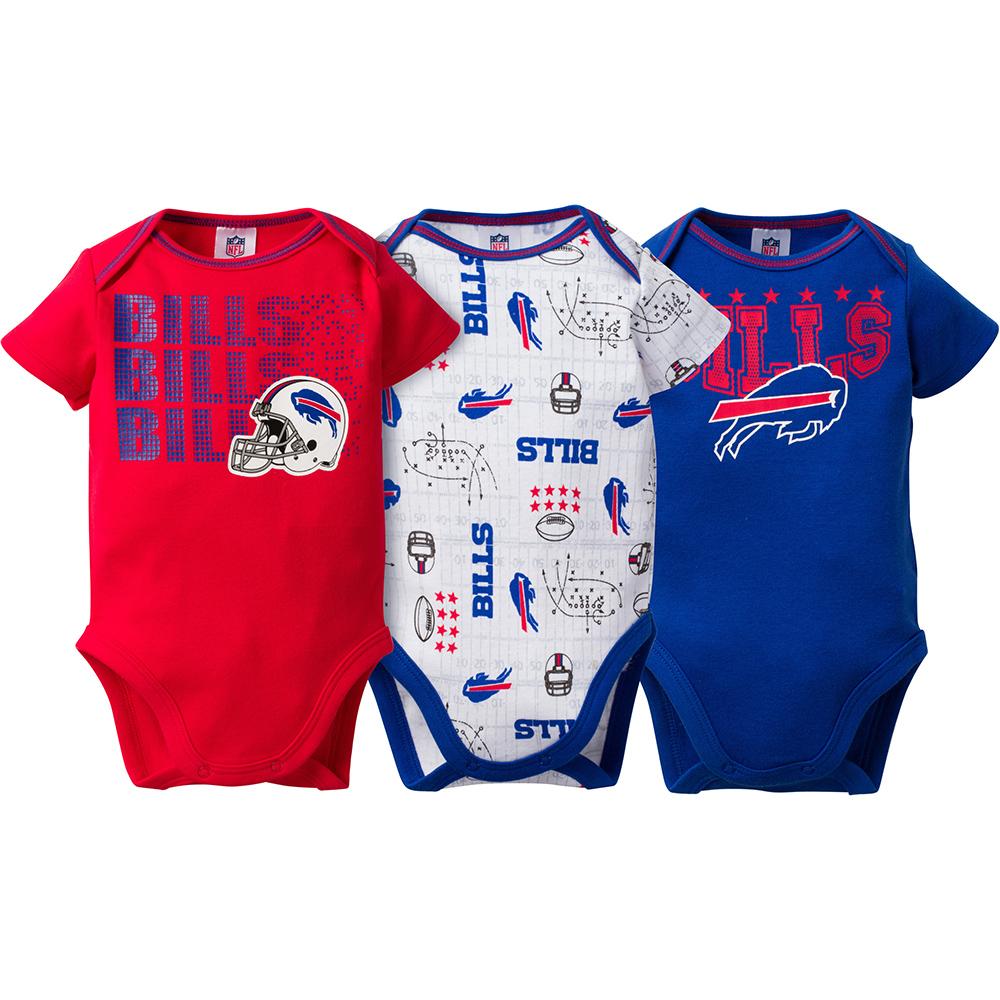 Buffalo Bills Baby Boy 3-Pack Short Sleeve Bodysuits