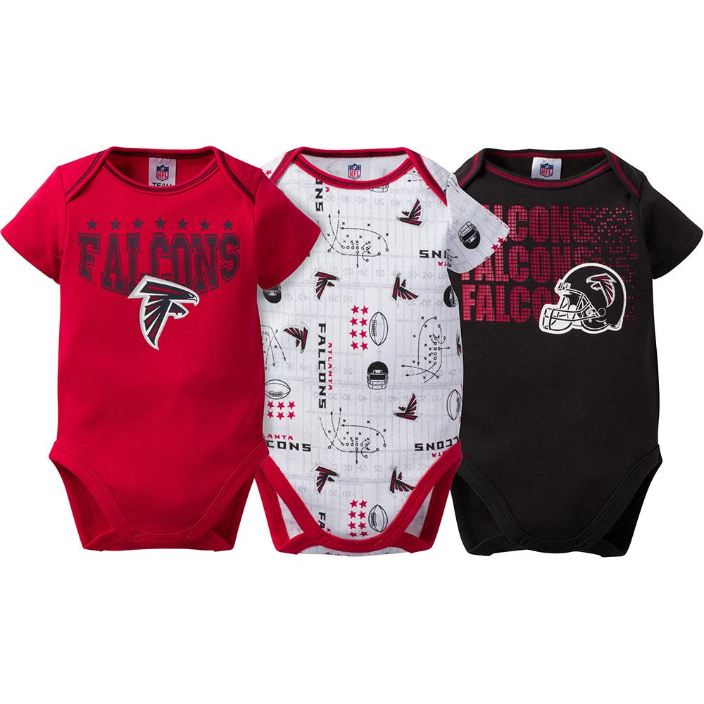 Atlanta Falcons Baby Boy 3-Pack Short Sleeve Bodysuits