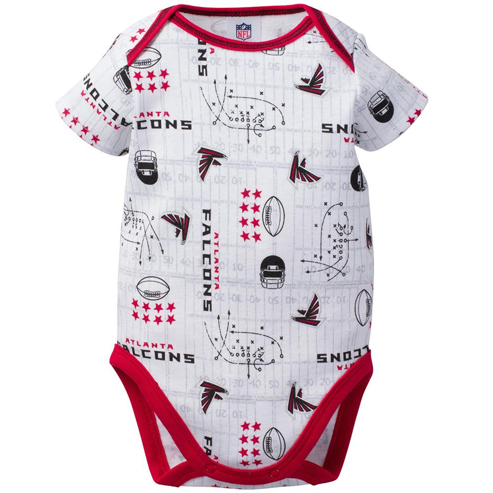 Atlanta Falcons Baby Boy 3-Pack Short Sleeve Bodysuits, view 4
