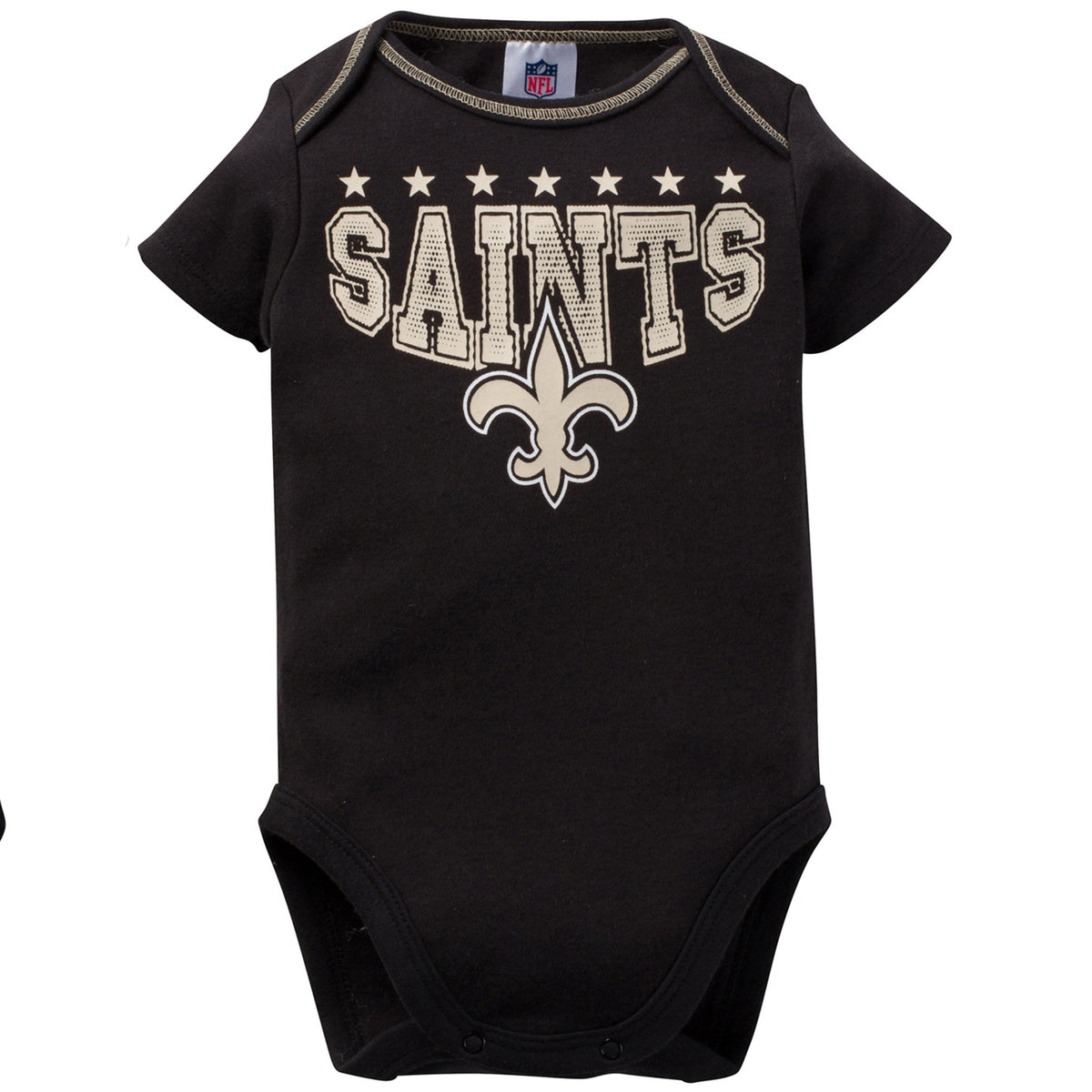 New Orleans Saints 3-Pack Infant Short Sleeve Bodysuits, view 3