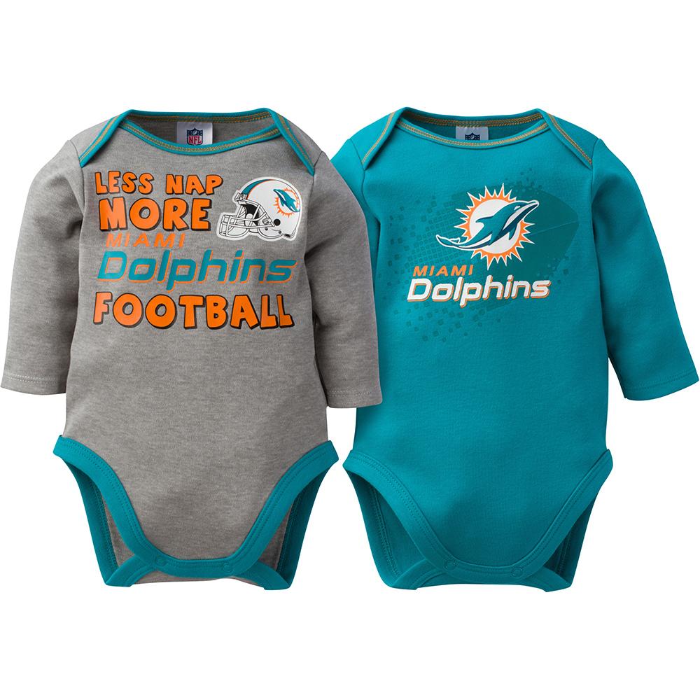 Dolphins Baby Boy 2-Pack Long Sleeve Bodysuit
