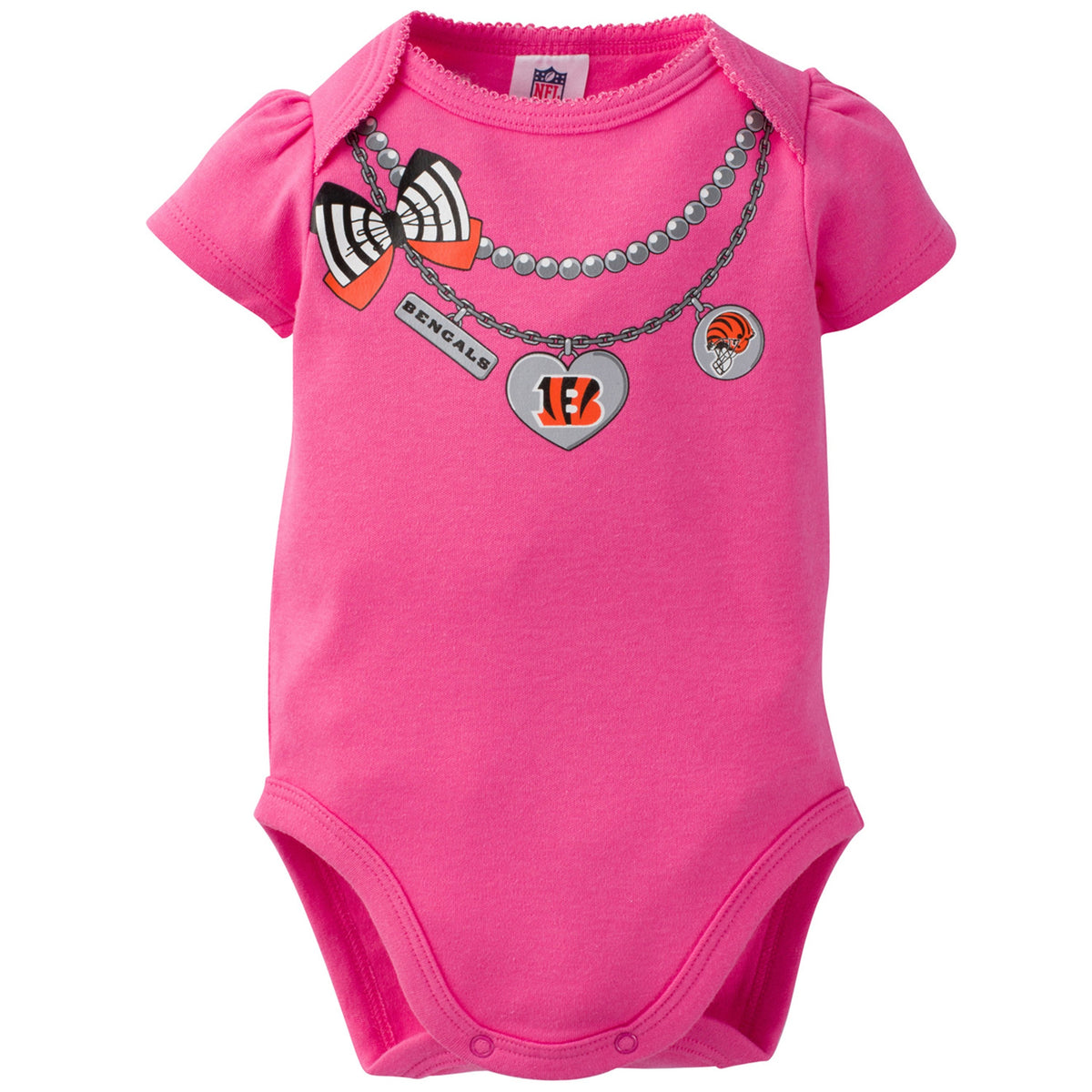 Cincinnati Bengals 3-Pack Infant Girl Short Sleeve Bodysuits, view 4