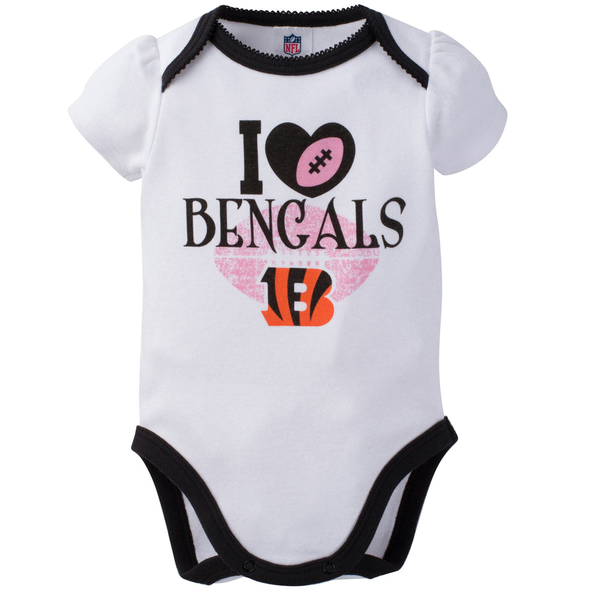 Cincinnati Bengals 3-Pack Infant Girl Short Sleeve Bodysuits, view 5