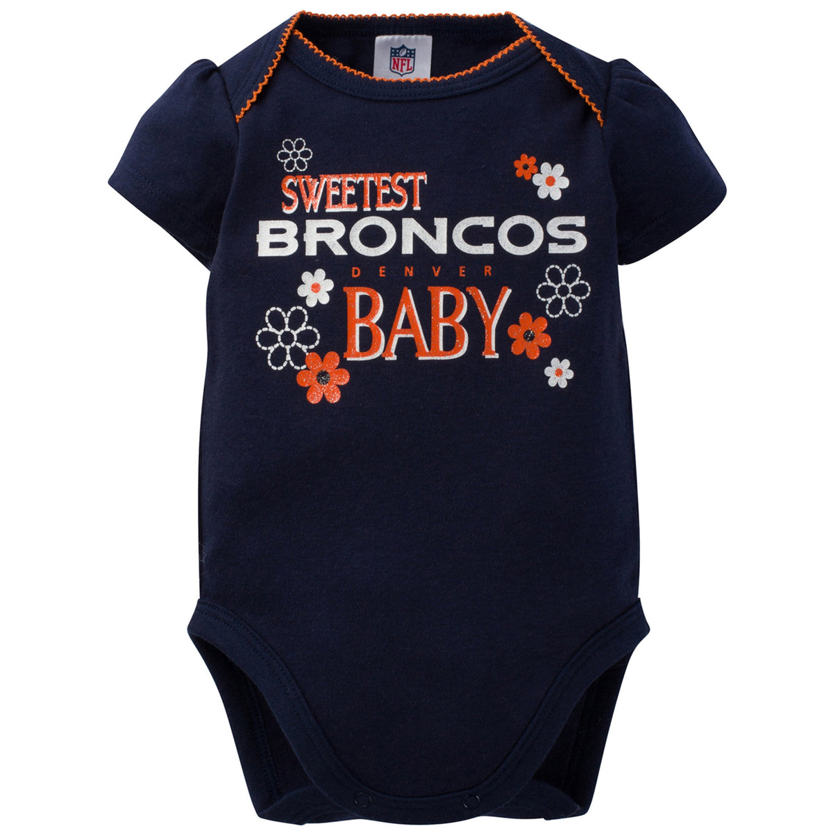 Denver Broncos 3-Pack Infant Girl Short Sleeve Bodysuits, view 3