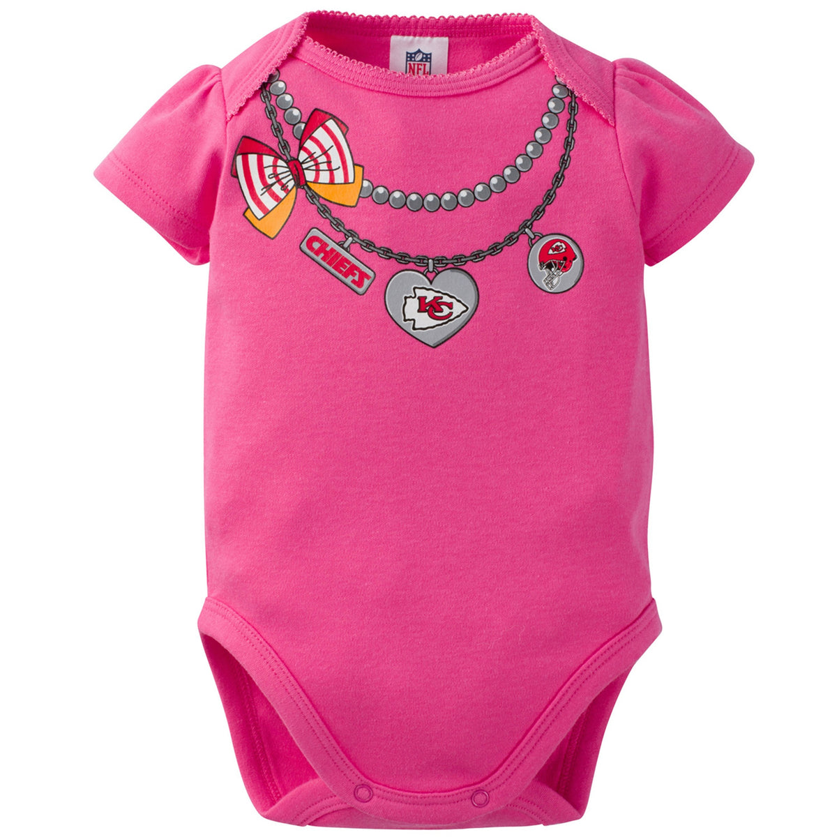 Kansas City Chiefs 3-Pack Infant Girl Short Sleeve Bodysuits, view 4