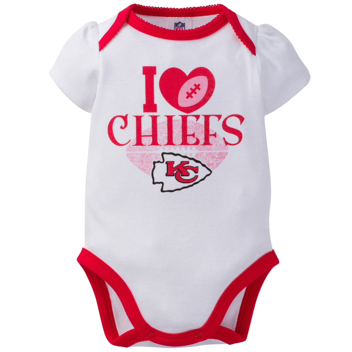 Kansas City Chiefs 3-Pack Infant Girl Short Sleeve Bodysuits, view 5