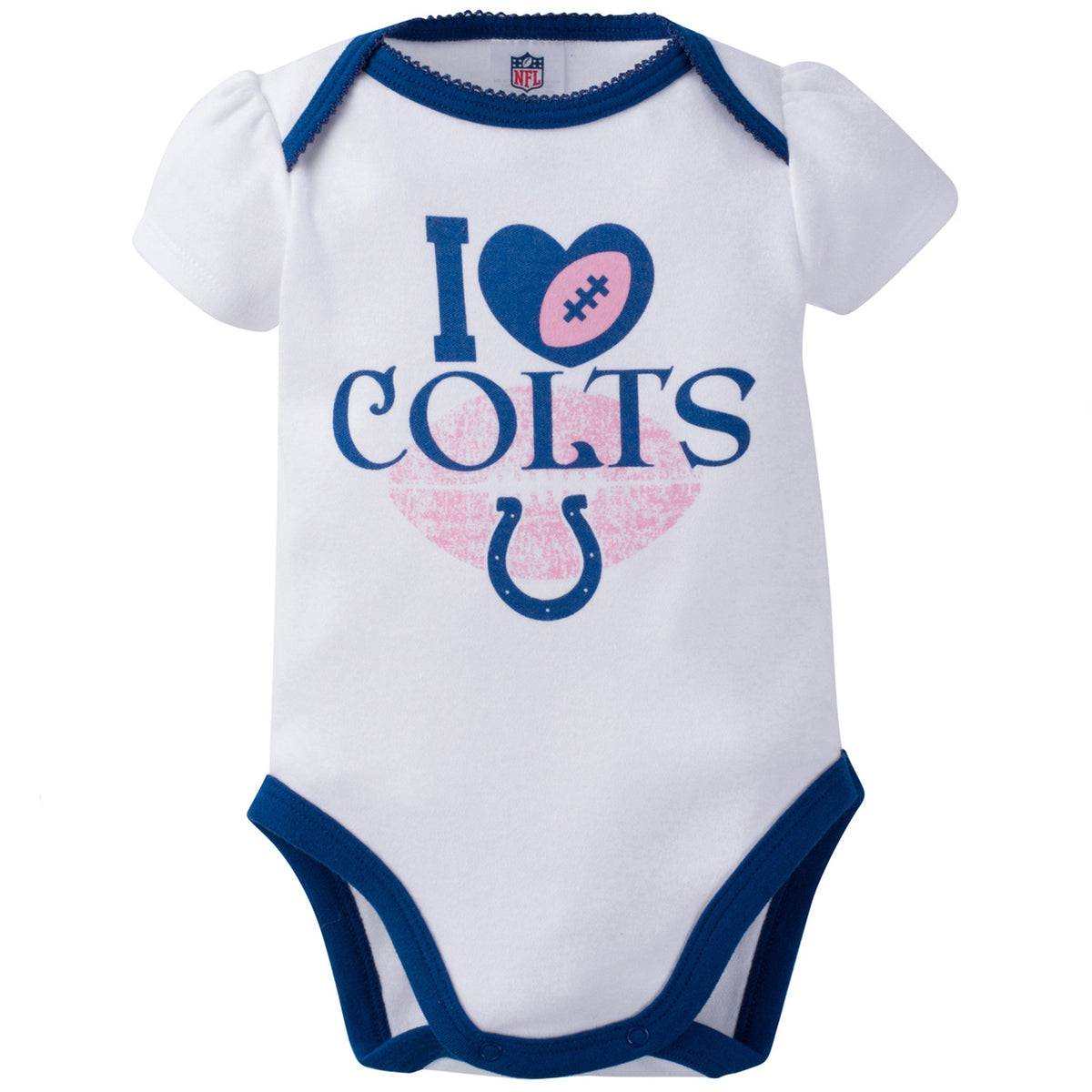 Indianapolis Colts 3-Pack Infant Girl Short Sleeve Bodysuits, view 3