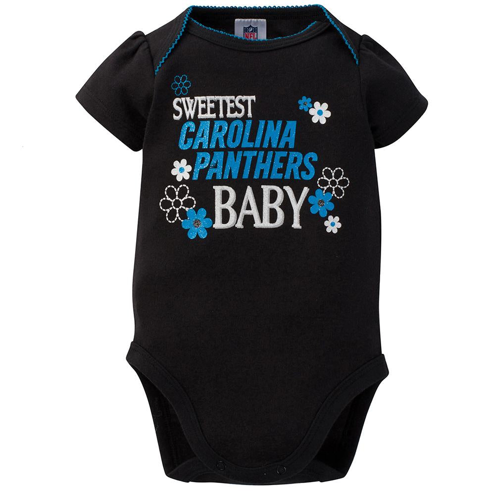Carolina Panthers 3-Pack Infant Girl Short Sleeve Bodysuits, view 4