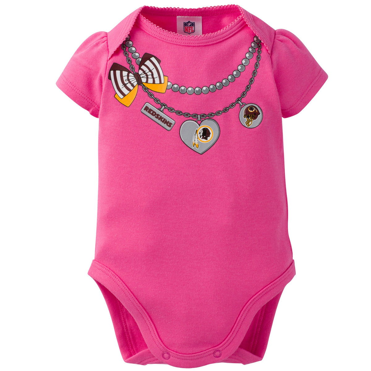 Washington Redskins 3-Pack Infant Girl Short Sleeve Bodysuits, view 3