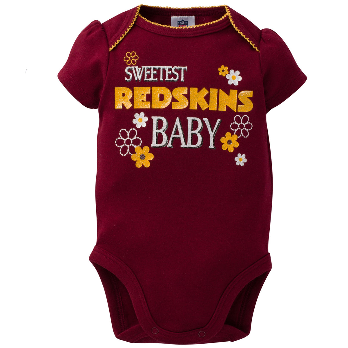 Washington Redskins 3-Pack Infant Girl Short Sleeve Bodysuits, view 5