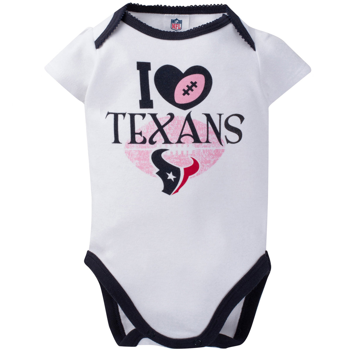 Houston Texans 3-Pack Infant Girl Short Sleeve Bodysuits, view 2