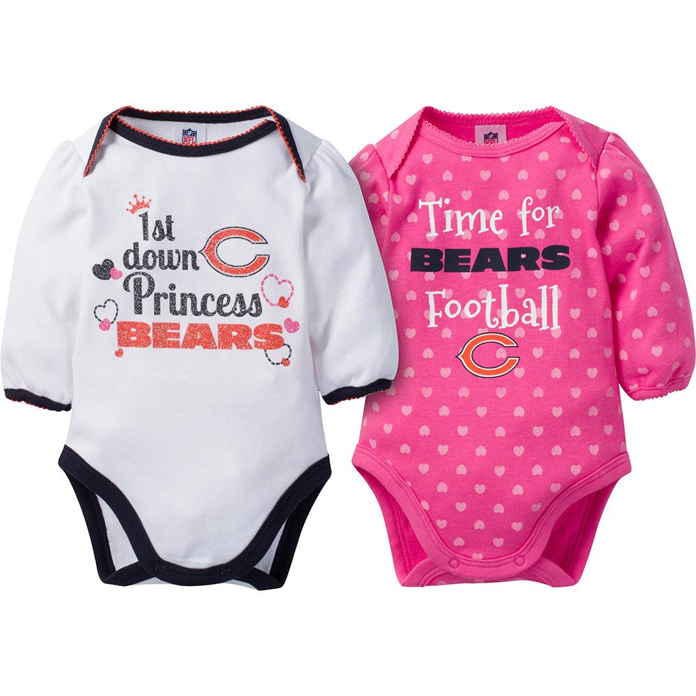 Chicago Bears 2-Pack Infant Girl Long Sleeve Bodysuits