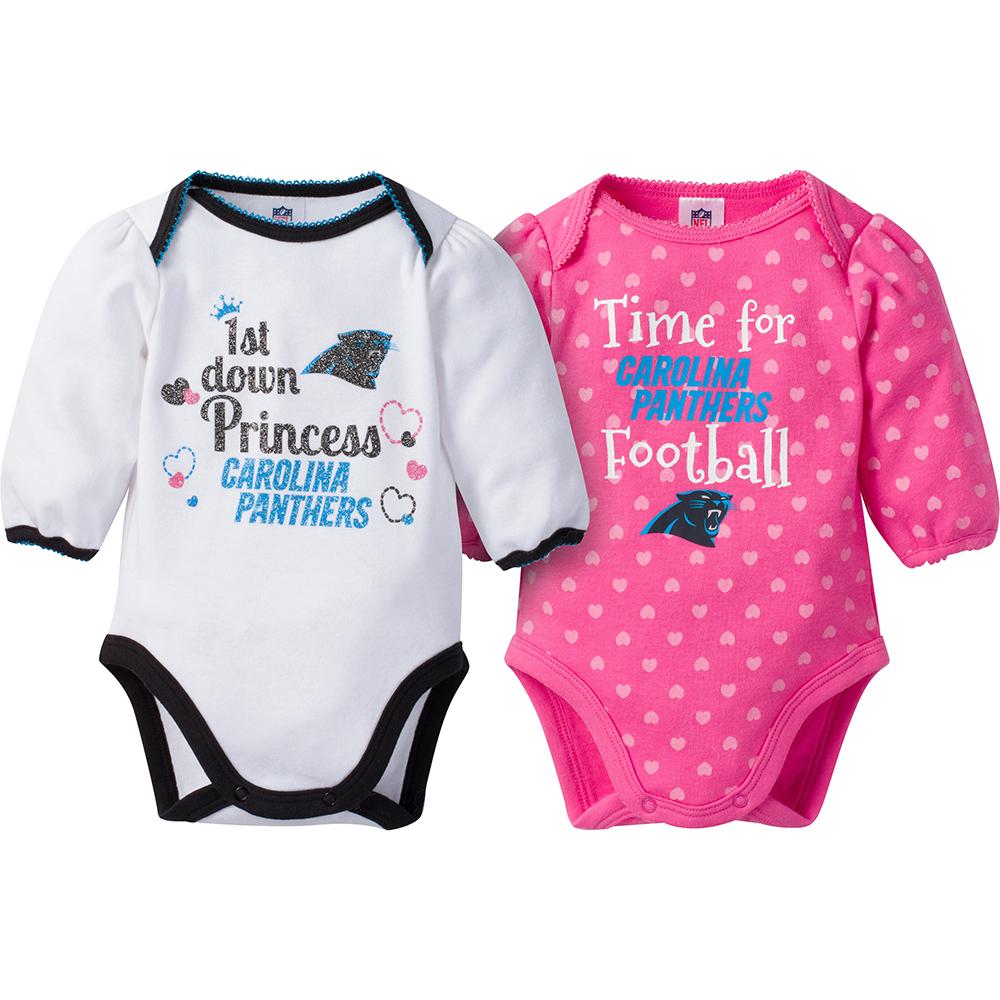 Carolina Panthers 2-Pack Infant Girl Long Sleeve Bodysuits