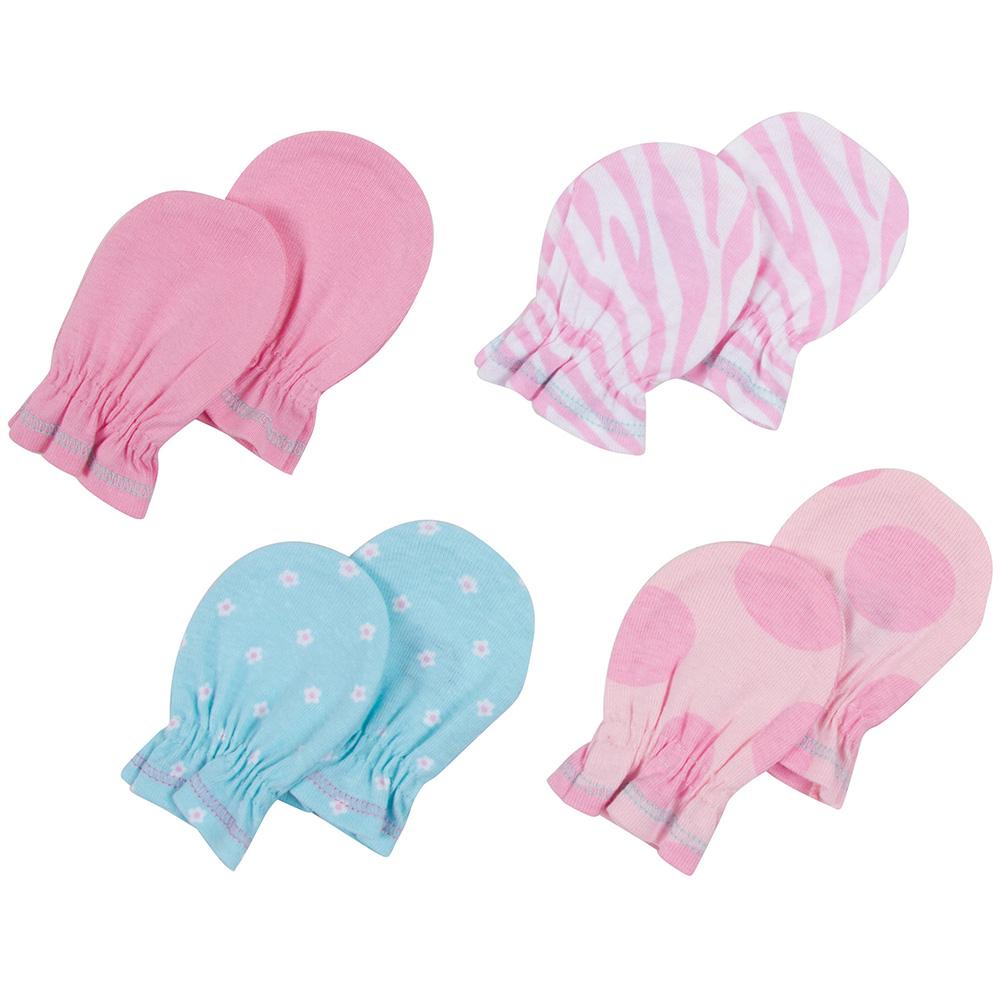 4-Pack Girls Pink Print Mittens