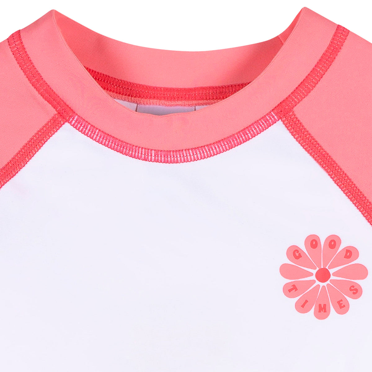 Baby & Toddler Girls Pink Daisies Rashguard Top, close-up detail 3