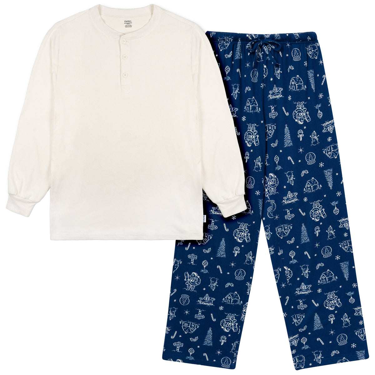 2-Piece Men's Navy Toile Pajamas-Gerber Childrenswear Wholesale