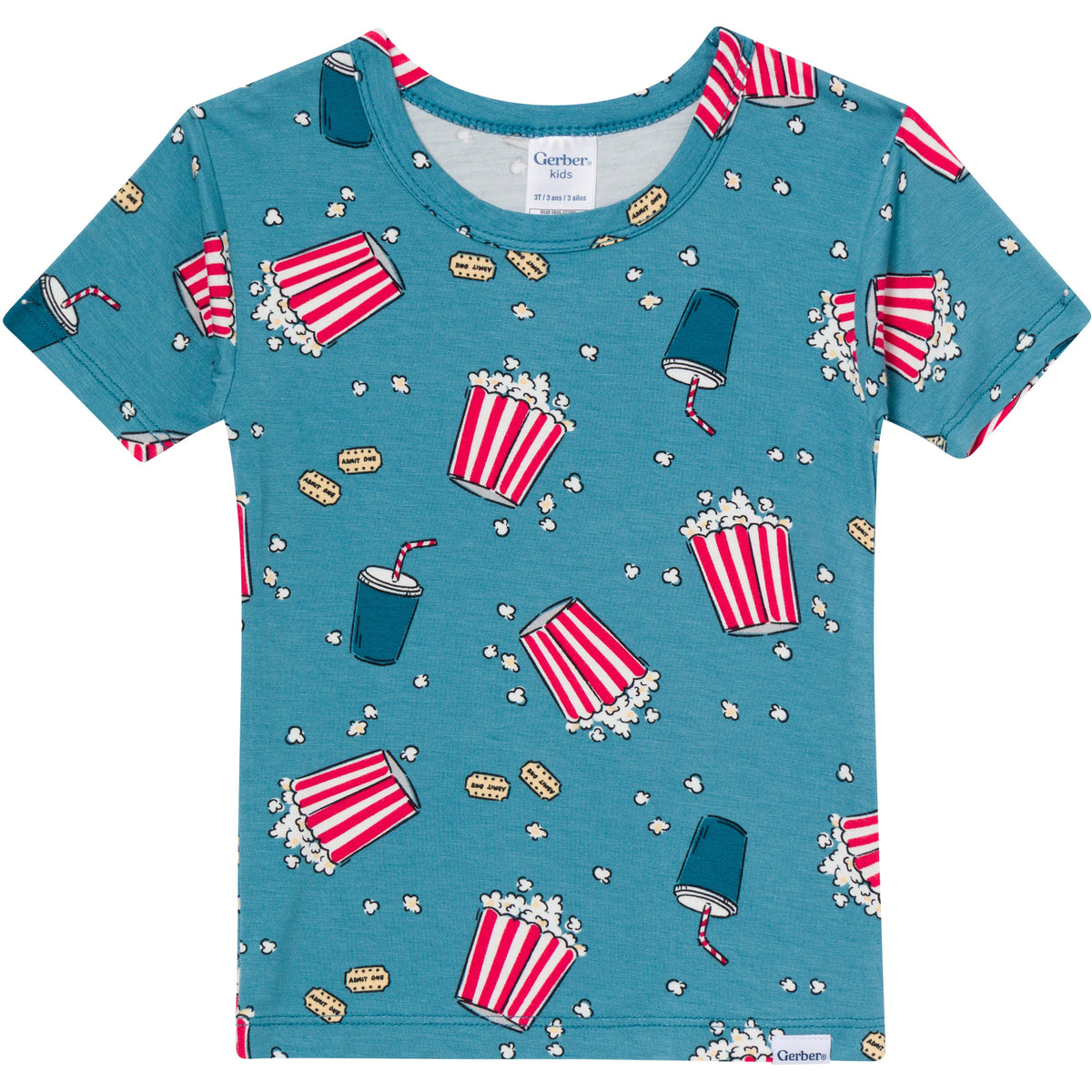 2-Piece Kids Neutral Movie Night Pajamas-Gerber Childrenswear Wholesale