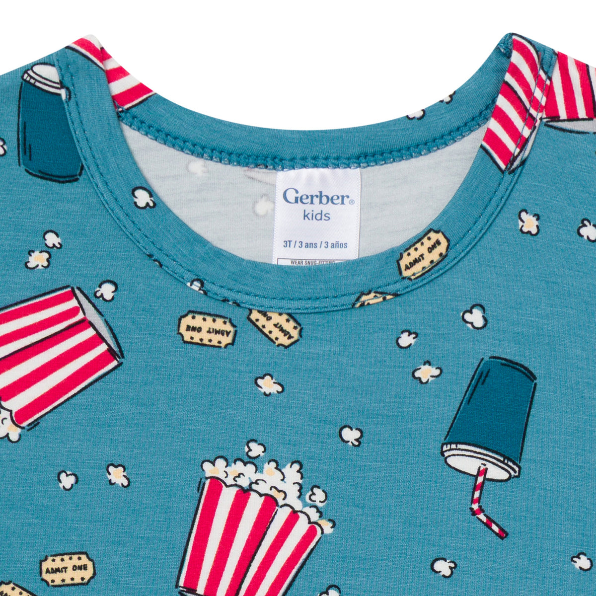2-Piece Kids Neutral Movie Night Pajamas-Gerber Childrenswear Wholesale