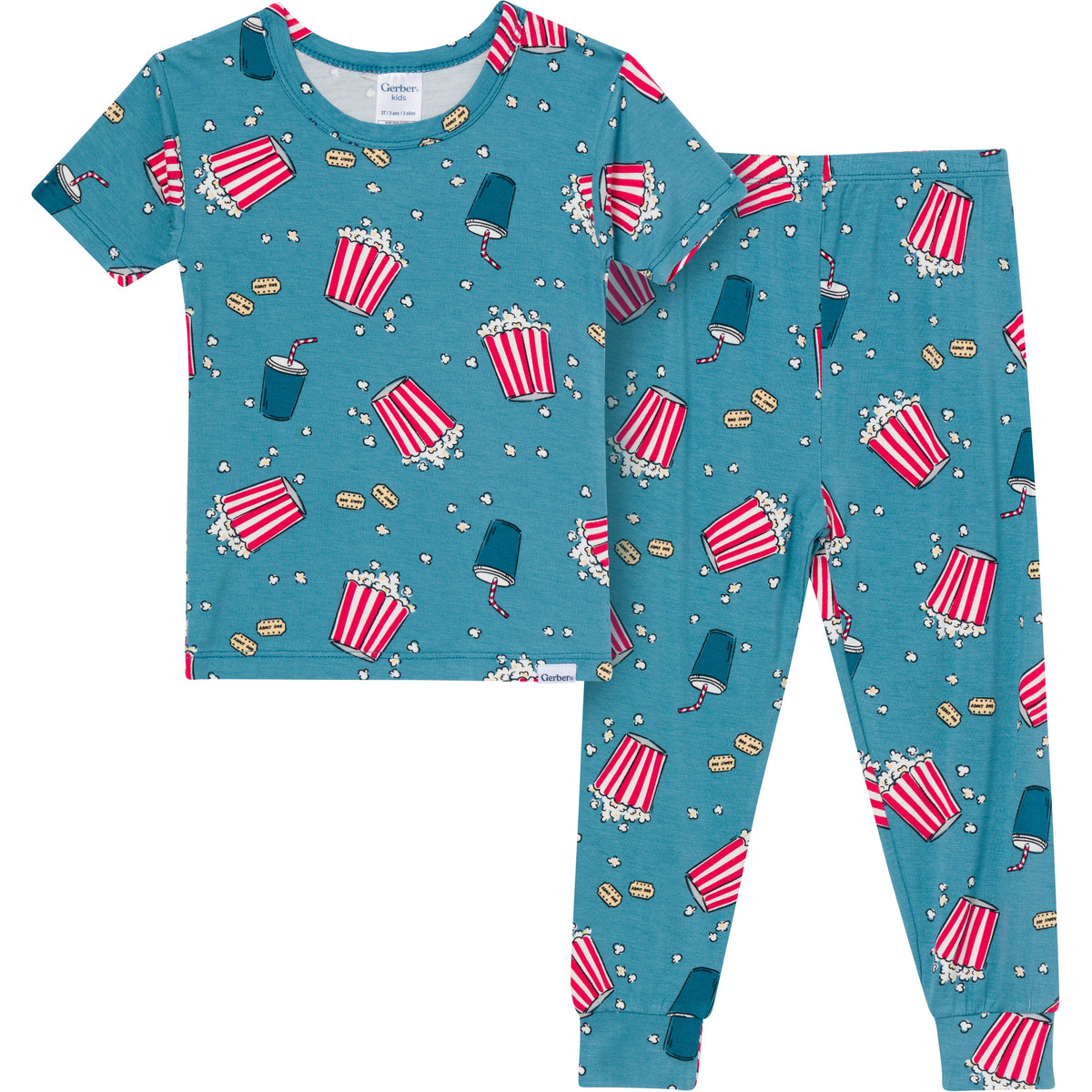 2-Piece Kids Neutral Movie Night Pajamas-Gerber Childrenswear Wholesale