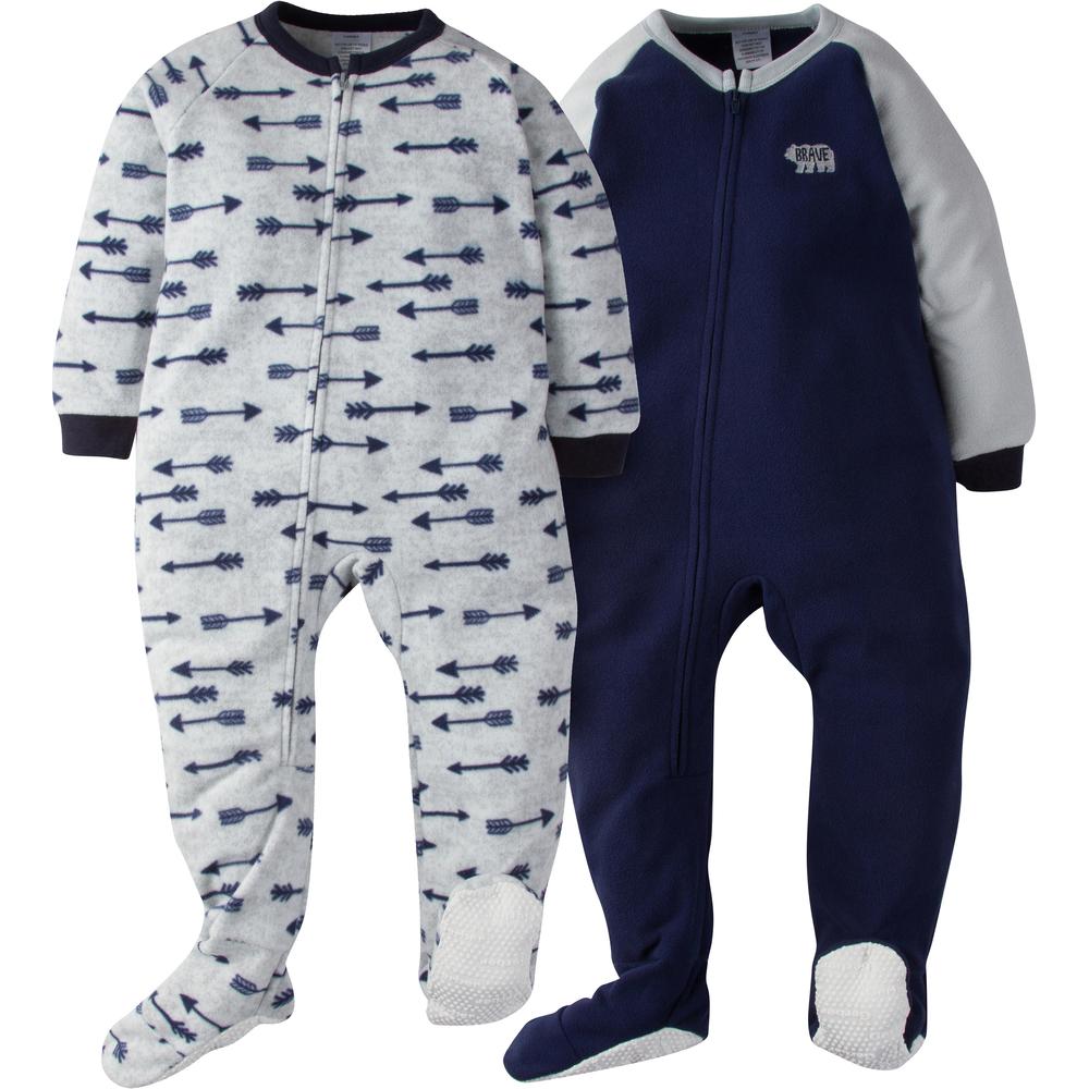 2-Pack Toddler Boy Navy Arrows Blanket Sleepers
