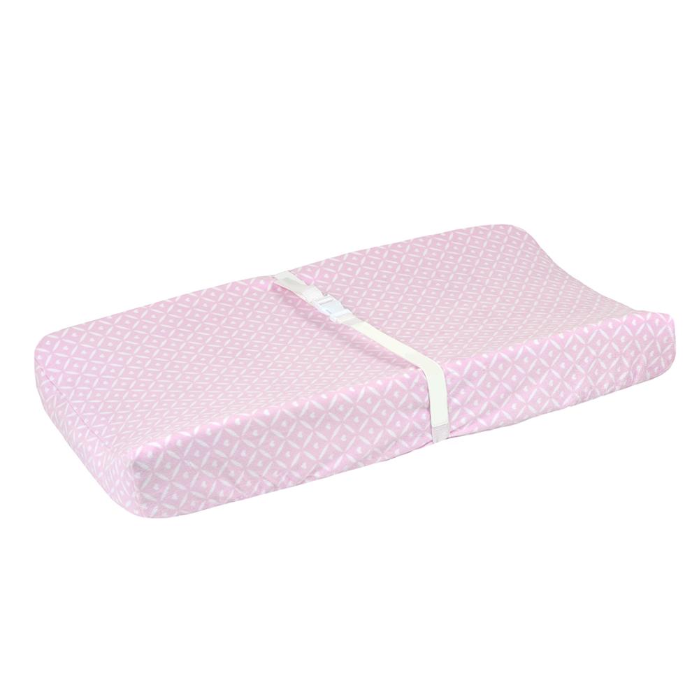 1-Pack Girls Pink Trellis Velboa Changing Pad Cover