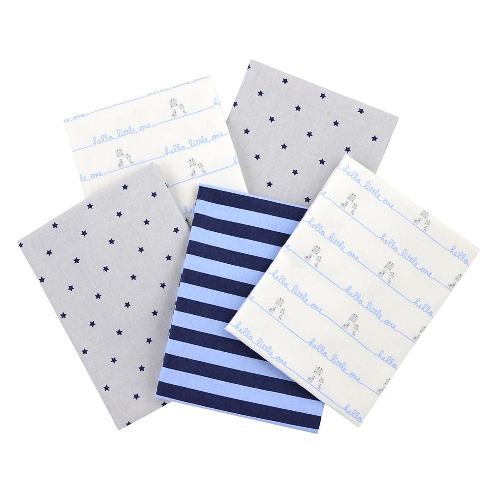 5-Pack Boys Giraffe Flannel Receiving Blankets