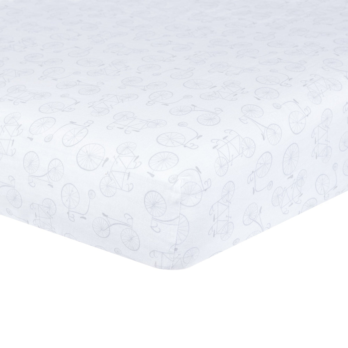 Just Born Keepsake Woven Crib Sheet - Bikes Print