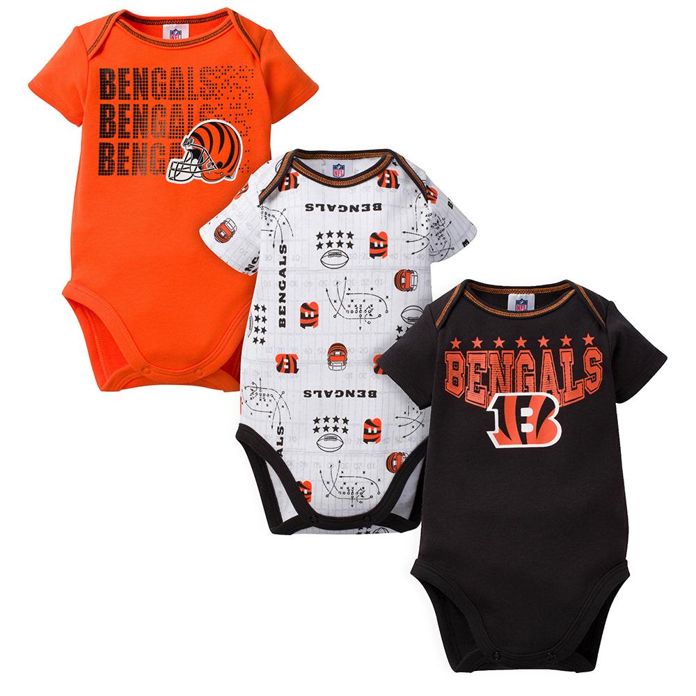 Bengals Baby Boy 3-Pack Short Sleeve Bodysuit