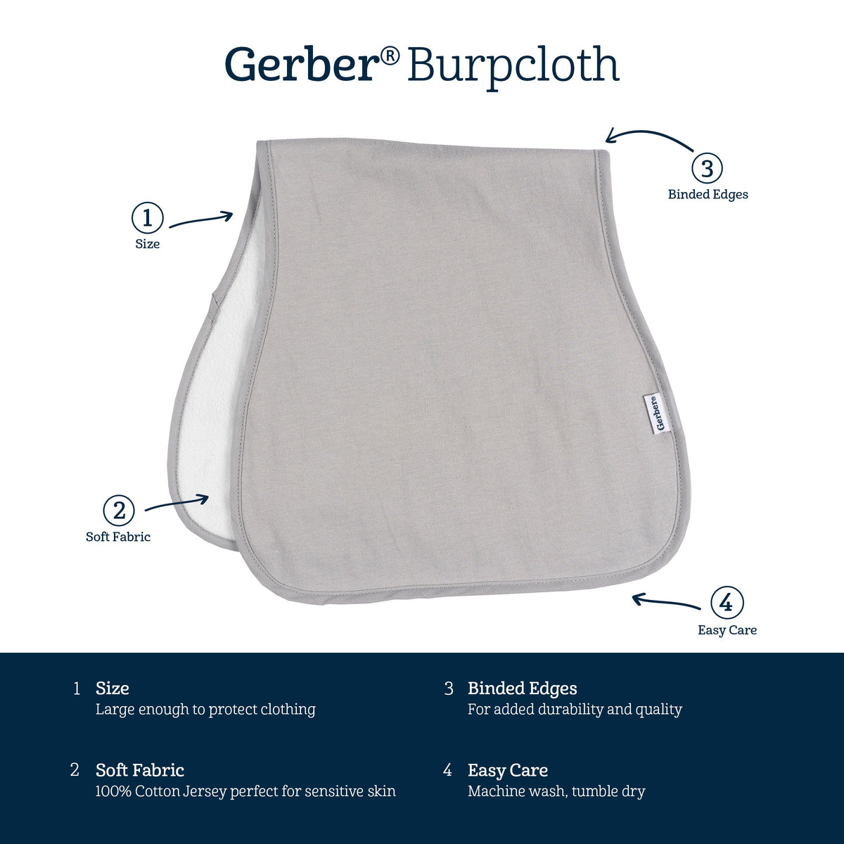 5-Pack Baby Neutral Rust Tan Burpcloth, view 8