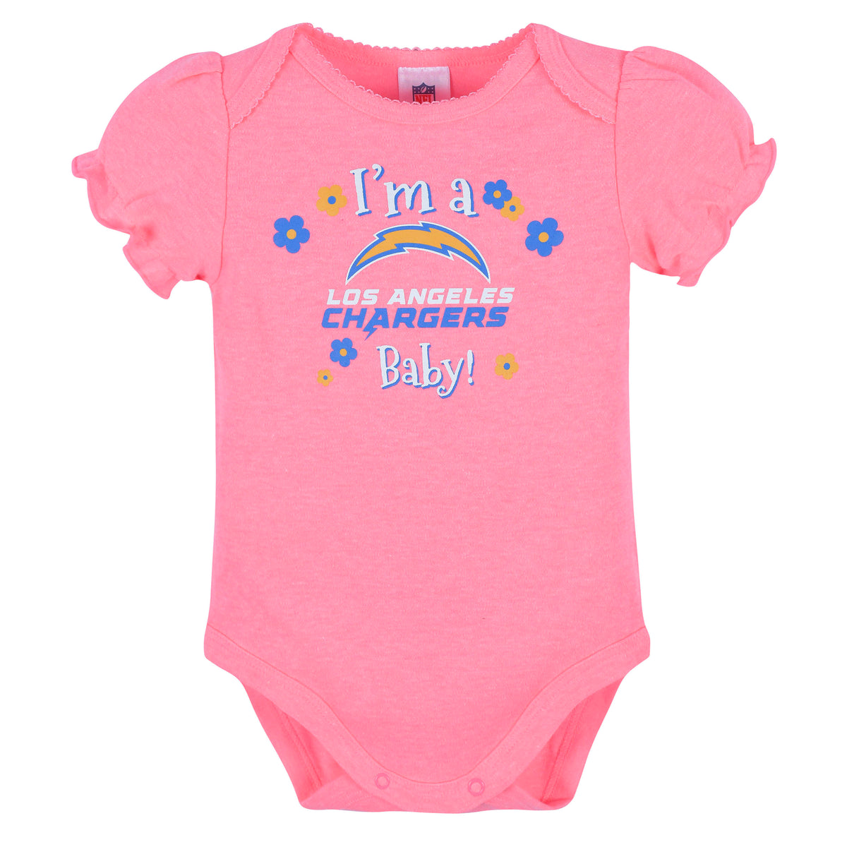 3-Pack Baby Girls Chargers Short Sleeve Bodysuits, additional view 1
