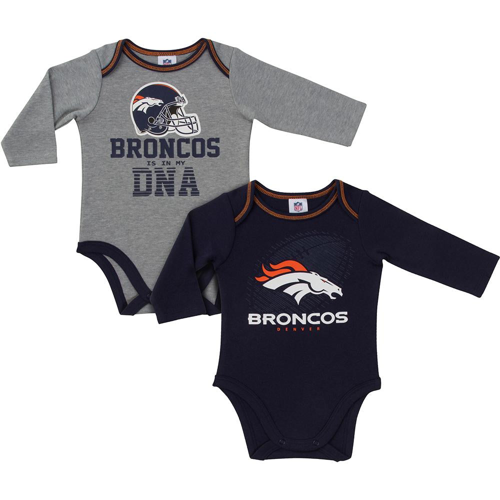 Broncos Baby Boys 2-Pack Long Sleeve Bodysuit, close-up detail 186102