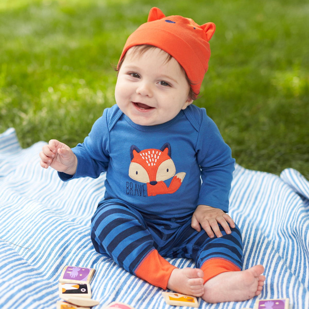 3-Piece Boys Fox Bodysuit & Pant Set, view 2