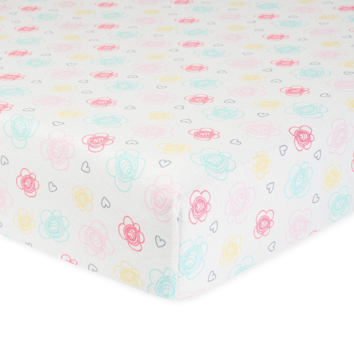 1-Pack Girls Floral Organic Fitted Crib Sheet