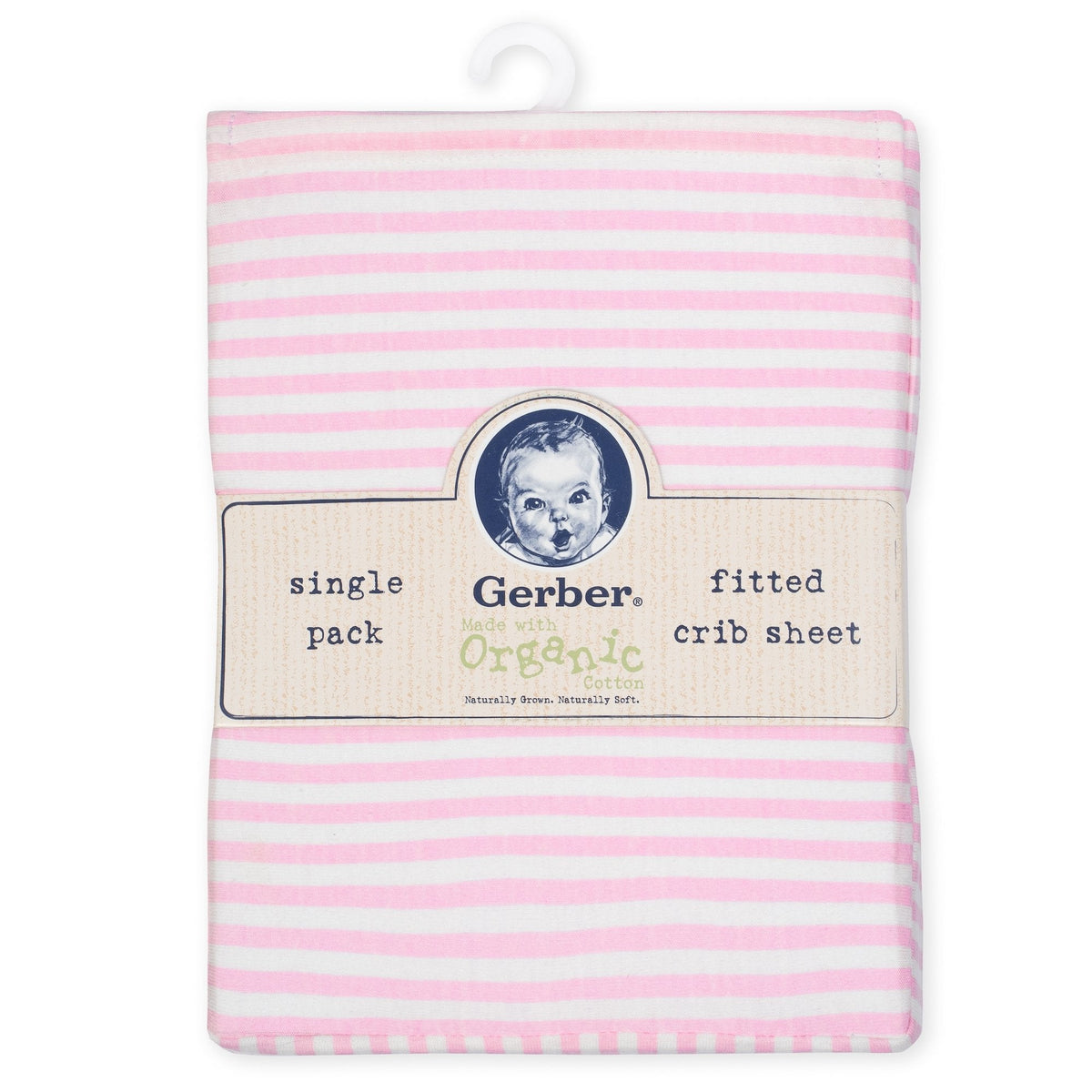 1-Pack Girls Pink Organic Fitted Crib Sheet, view 2