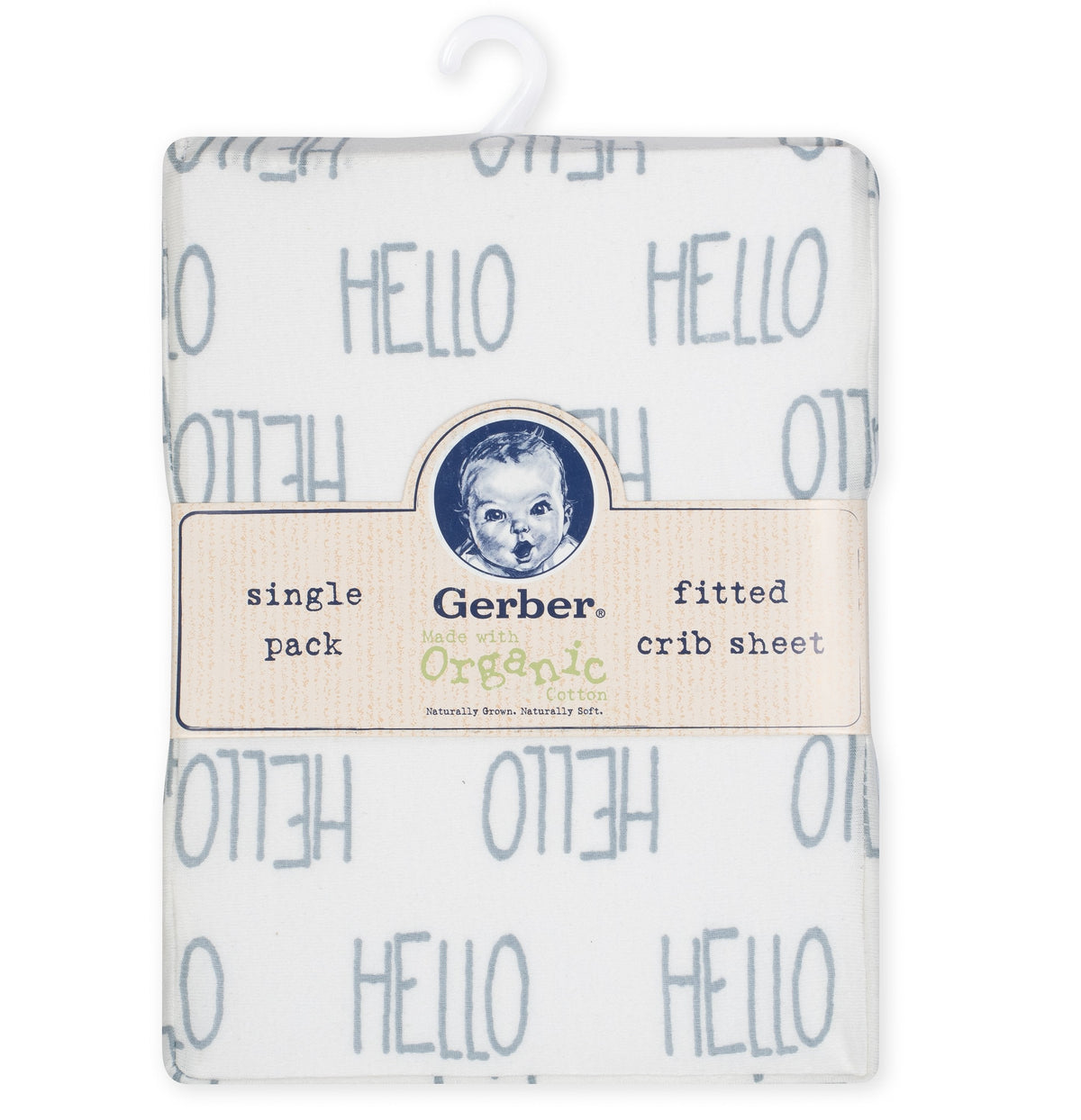 1-Pack Neutral Grey Organic Fitted Crib Sheet, view 3