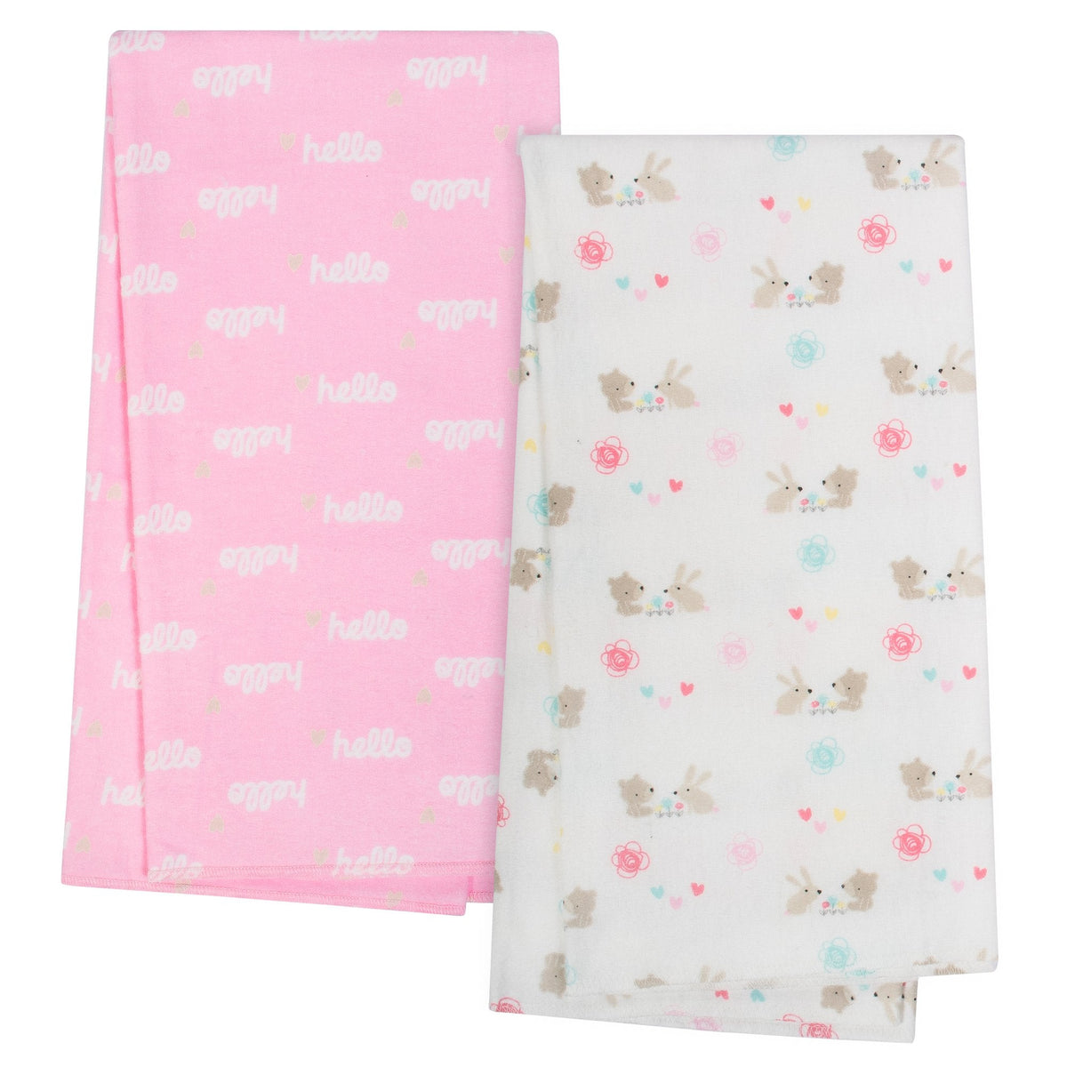 4-Pack Girls Pink Organic Flannel Blankets