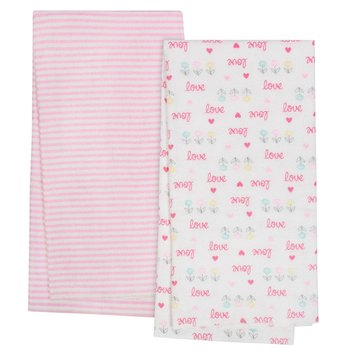 4-Pack Girls Love Organic Flannel Blankets