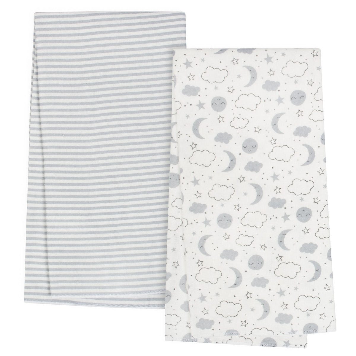 4-Pack Neutral Clouds Organic Flannel Blankets