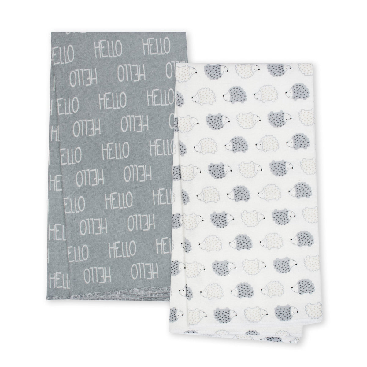 4-Pack Neutral Hedgehog Organic Flannel Blankets