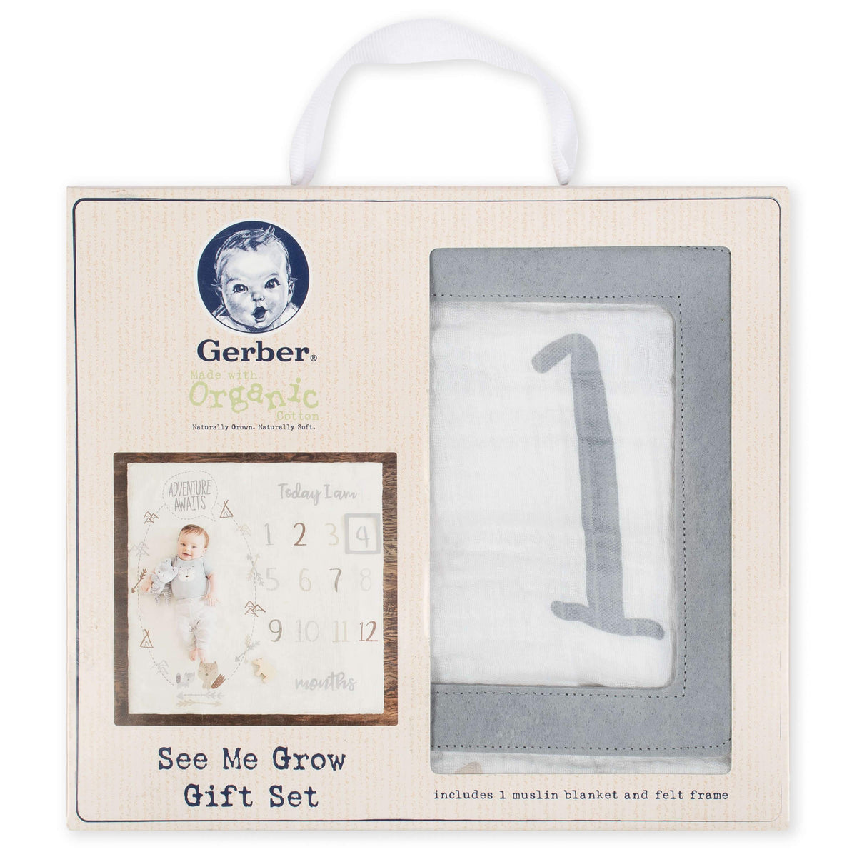 1-Pack Boys Organic Milestone Blanket, view 7