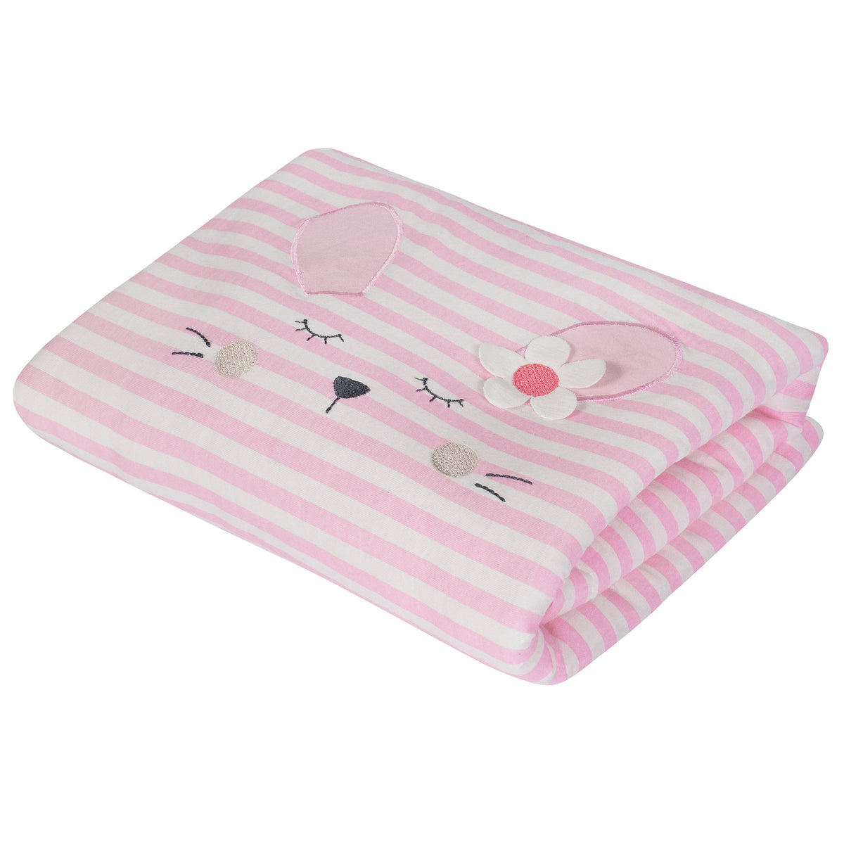1-Pack Girls Bunny Organic Animal Face Blanket