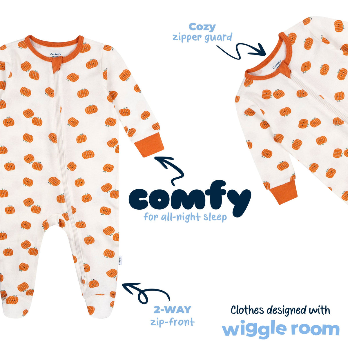 Baby Neutral Smiling Pumpkins Sleep 'N Play-Gerber Childrenswear Wholesale