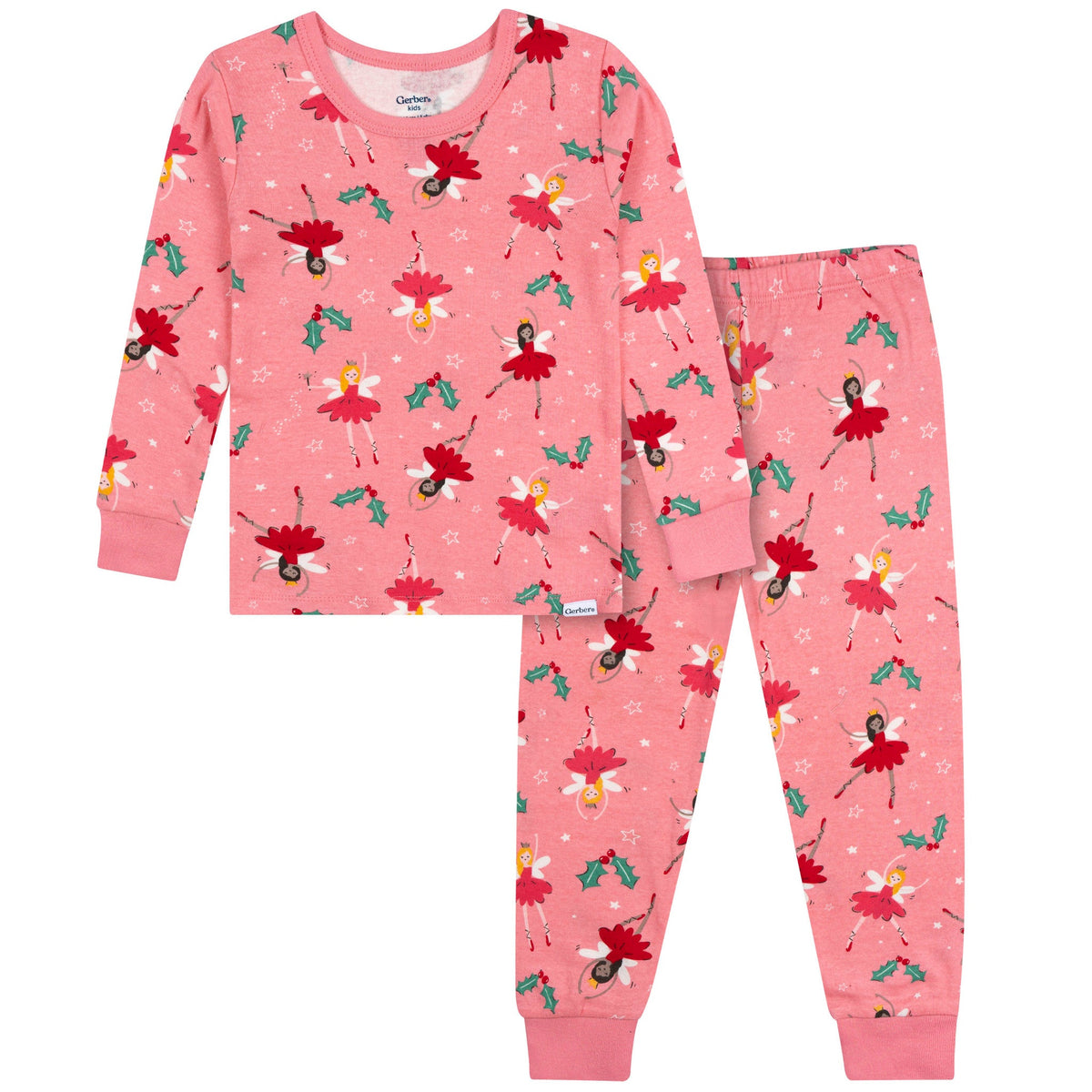 2-Piece Infant & Toddler Girls Holiday Fairies Cotton Pajamas-Gerber Childrenswear Wholesale