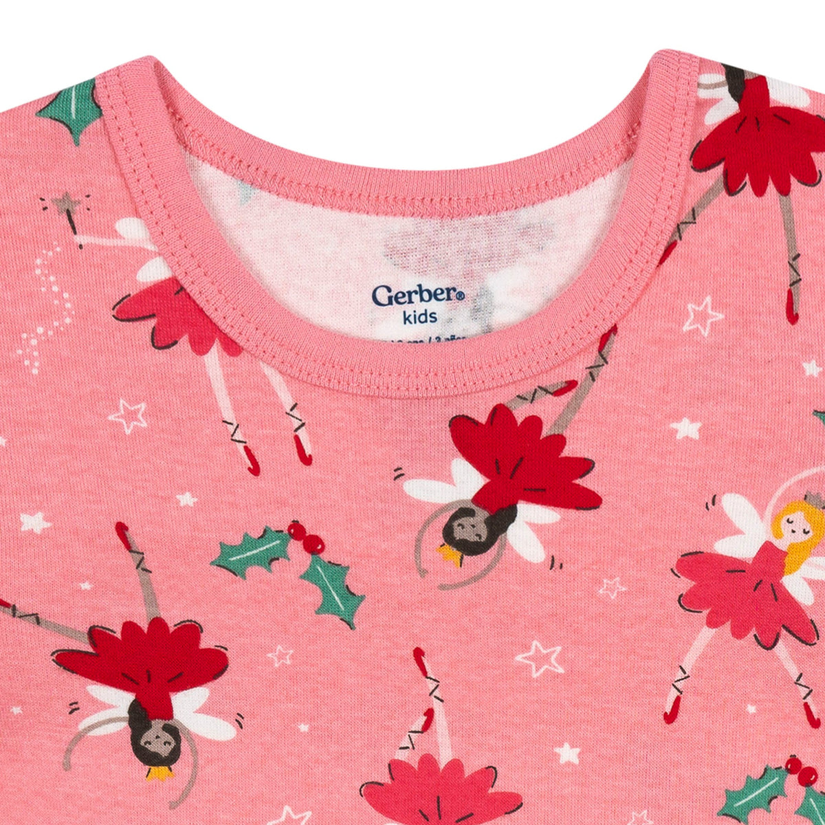 2-Piece Infant & Toddler Girls Holiday Fairies Cotton Pajamas-Gerber Childrenswear Wholesale