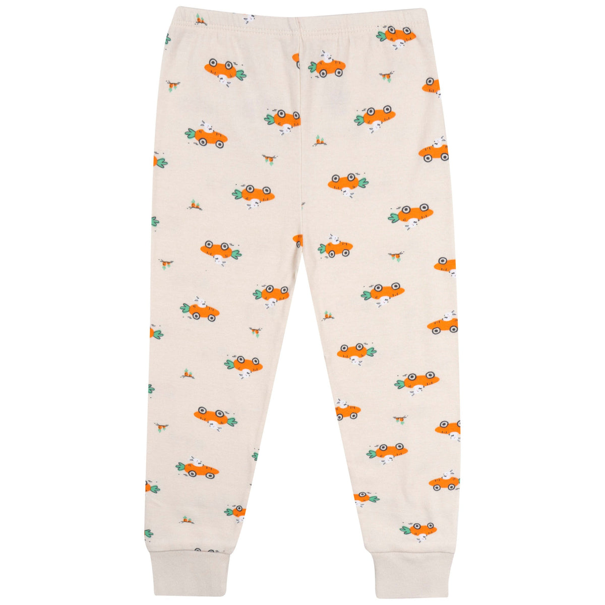 2-Piece Infant & Toddler Neutral Bunny Carrot Cars Cotton Pajamas-Gerber Childrenswear Wholesale