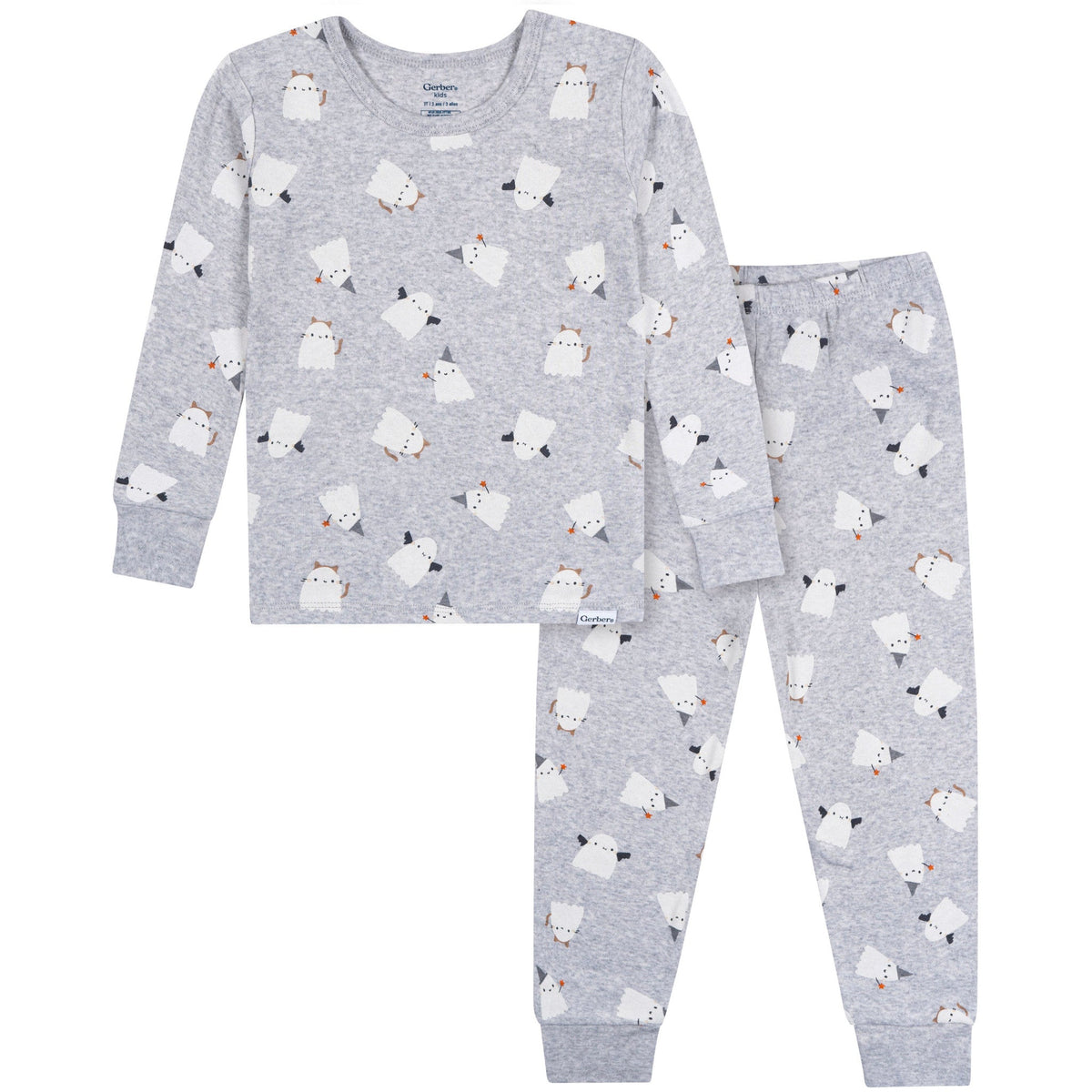 2-Piece Infant & Toddler Neutral Halloween Ghosts Cotton Pajamas-Gerber Childrenswear Wholesale